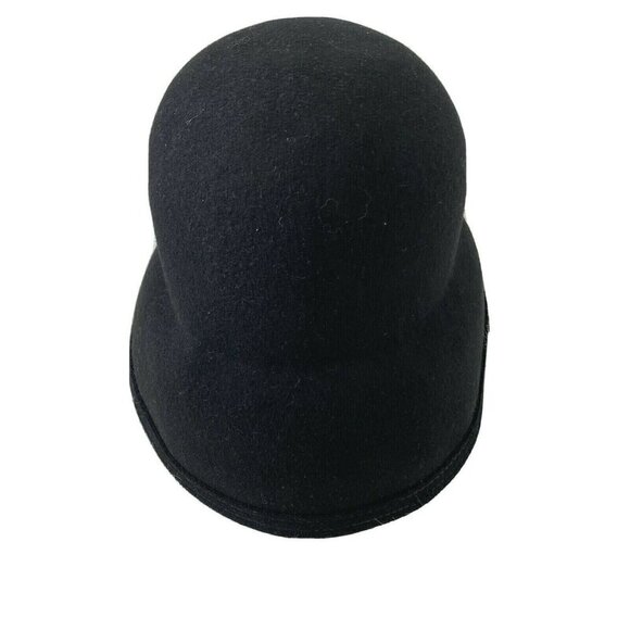 Geo. W Bollman & Co Women's 100% Wool Felt Hat Round Black OSMS - Picture 1 of 4